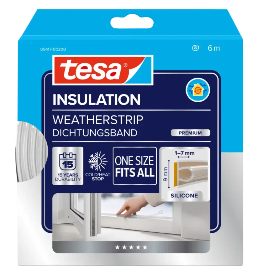 Tesa Premium Tochtband O-profiel zelfklevend transparant 6m
