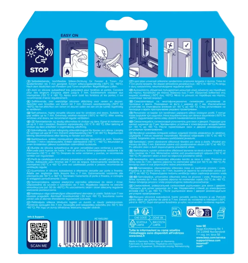 Tesa Premium Tochtband O-profiel zelfklevend transparant 6m