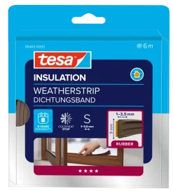 Tesa Tochtband E-profiel zelfklevend bruin 6m