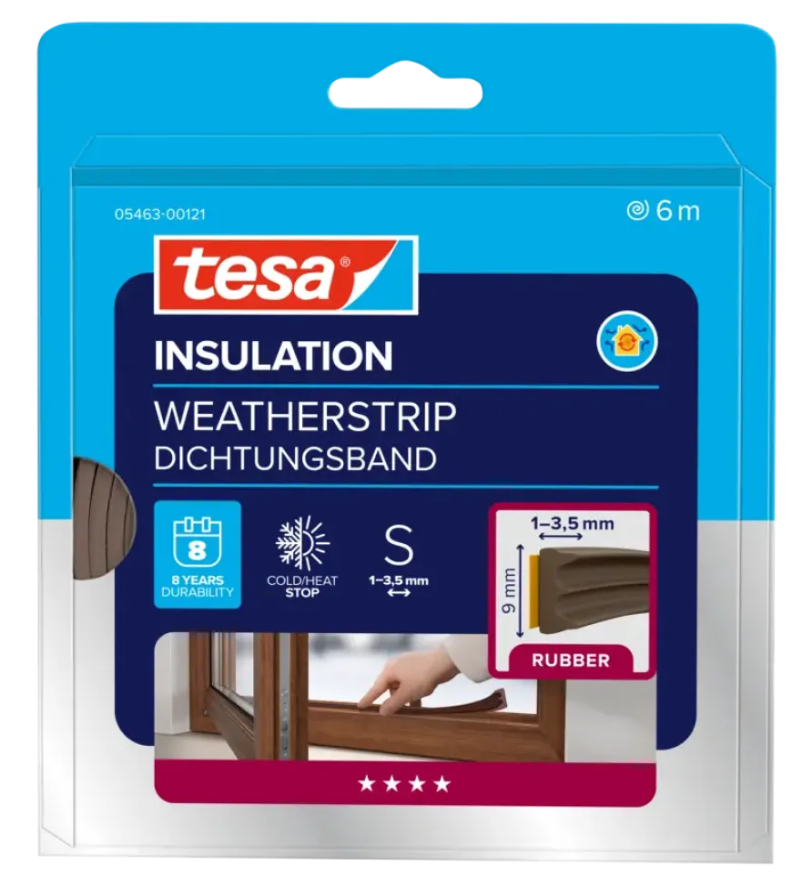 Tesa Tochtband E-profiel zelfklevend bruin 6m