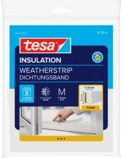 Tesa Tochtband I-profiel zelfklevend wit 9mm x 10m