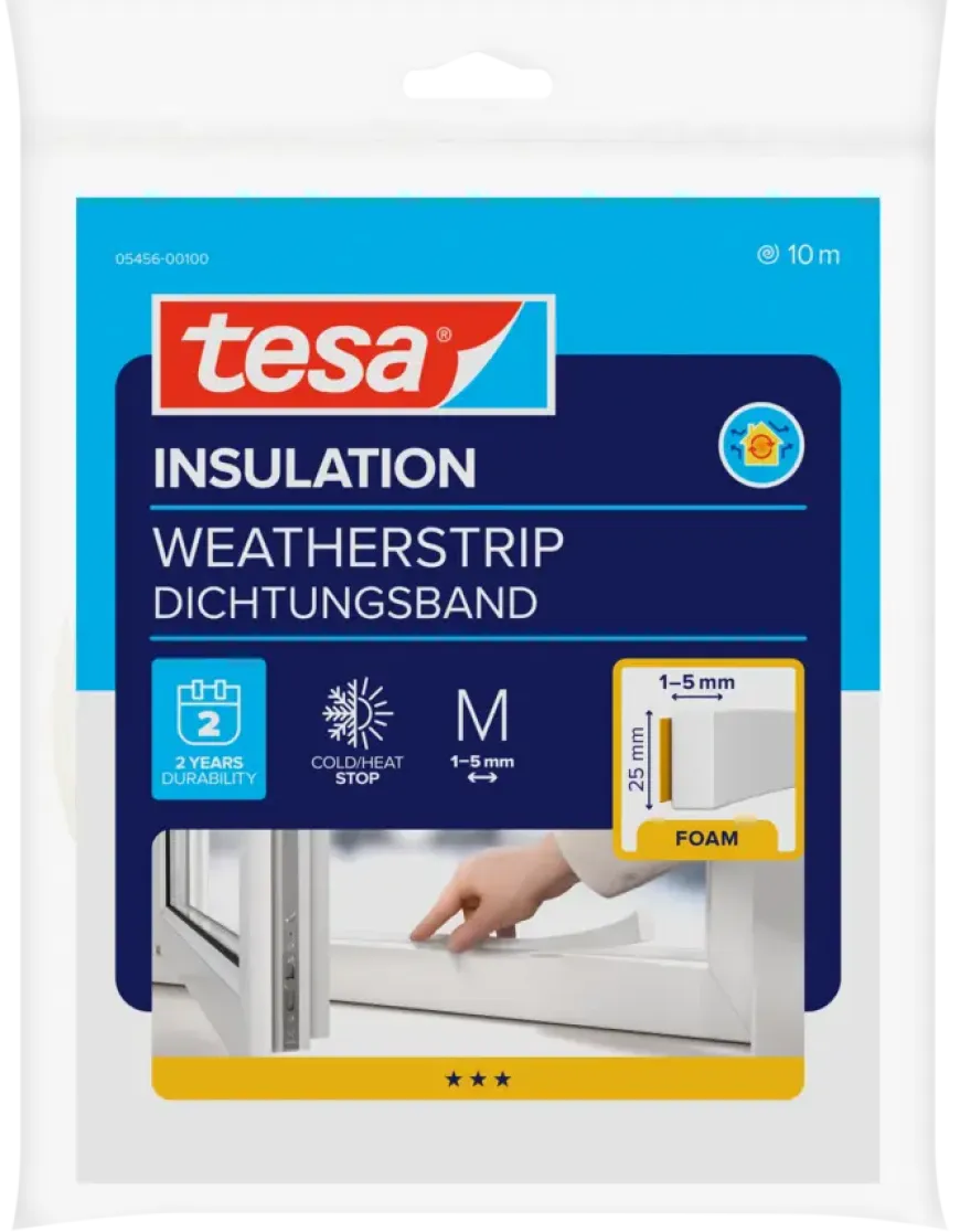 Tesa Tochtband I-profiel zelfklevend wit 25mm x 10m
