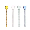 Geen Theelepel glas set van 4 roze, bruin, groen en blauw
