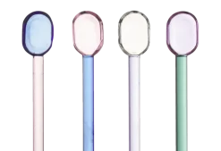 Geen Theelepel glas set van 4 Set met kleurencombinatie