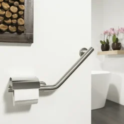 Tiger Boston Comfort en Safety toiletrolhouder met steun rechts rvs