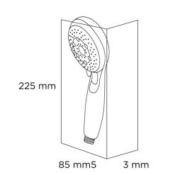 Tiger douchekop Splash Eco Malaga handdouche waterbesparend 5 standen ø 8 cm chroom