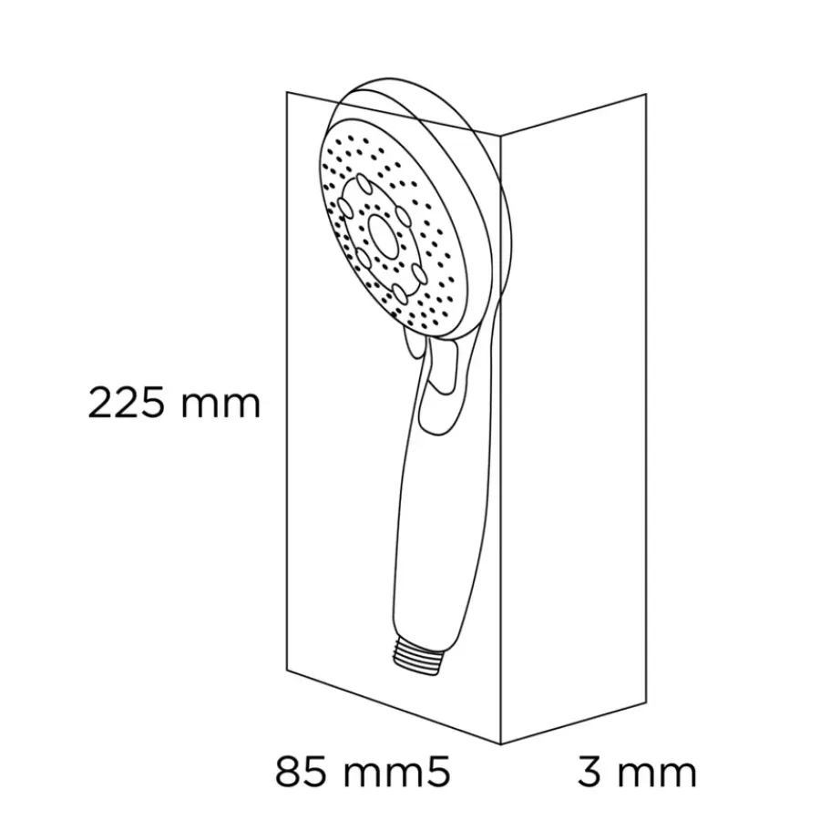 Tiger douchekop Splash Eco Malaga handdouche waterbesparend 5 standen ø 8 cm chroom