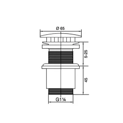 Tiger fonteinplug open in inox 5/4"
