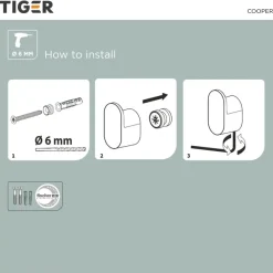 Tiger handdoekhaak Carv klein (2 stuks) Zwart