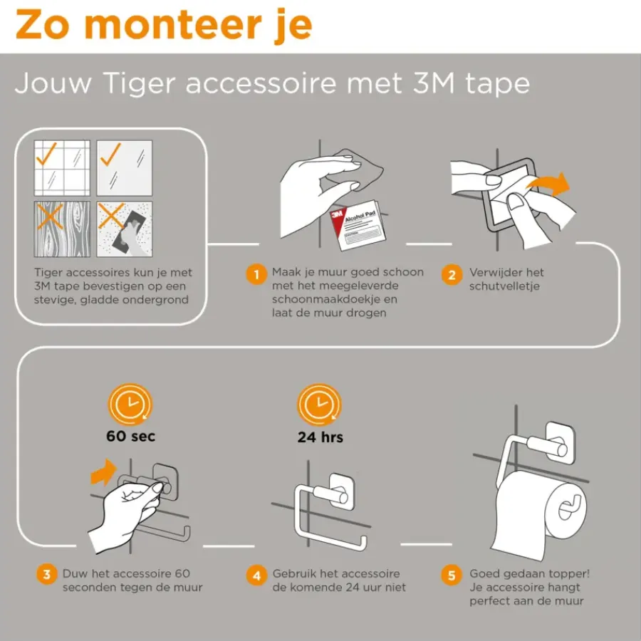 Tiger handdoekrek Colar zwart