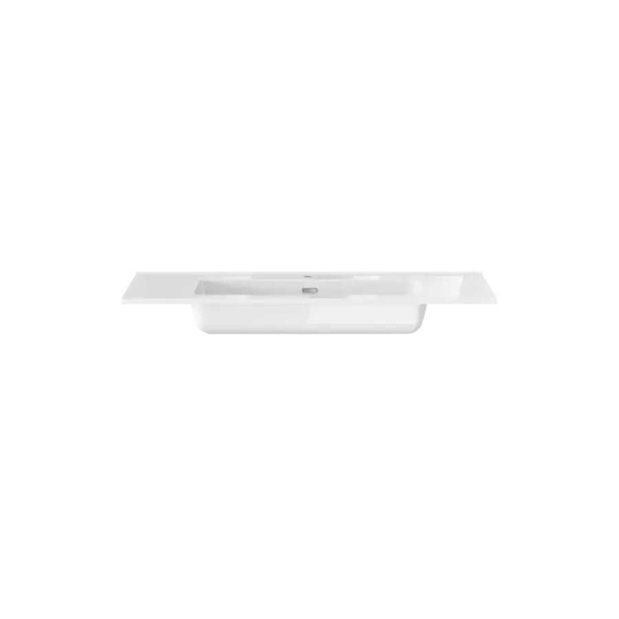 Tiger inbouw wastafel T-line Quadro glanzend wit keramiek 101 cm