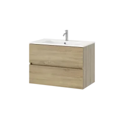 Tiger inbouw wastafel T-line Quadro glanzend wit keramiek 101 cm