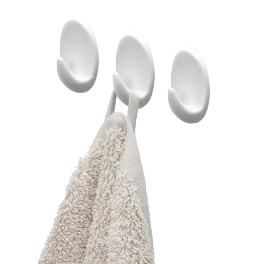 Tiger ophang haak Baseline Oval Large wit ABS set van 3