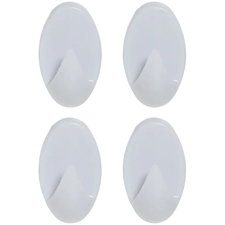 Tiger ophang haak Baseline Oval medium wit ABS set van 4