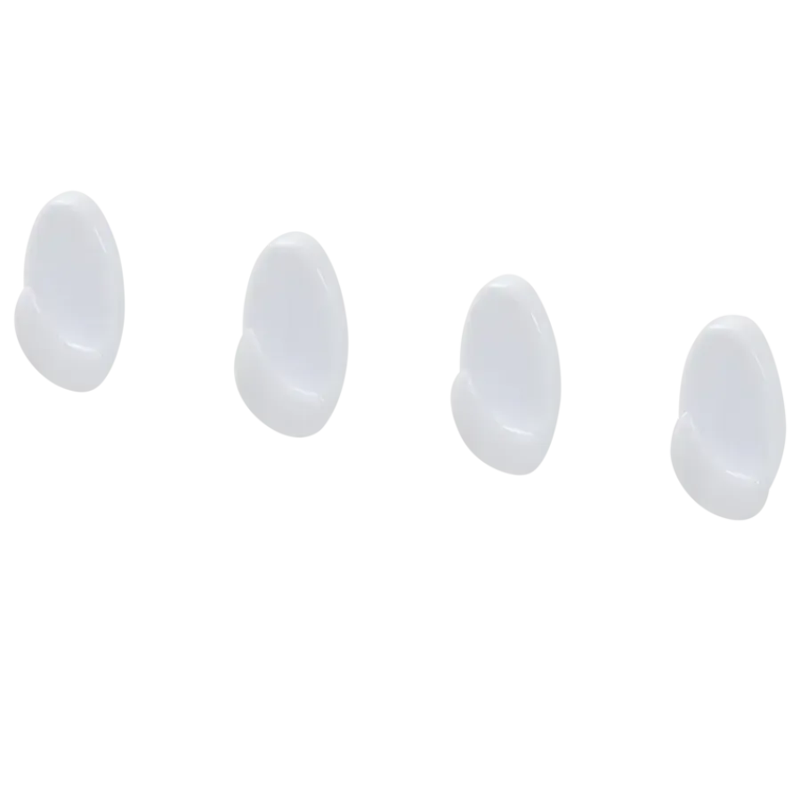 Tiger ophang haak Baseline Oval medium wit ABS set van 4