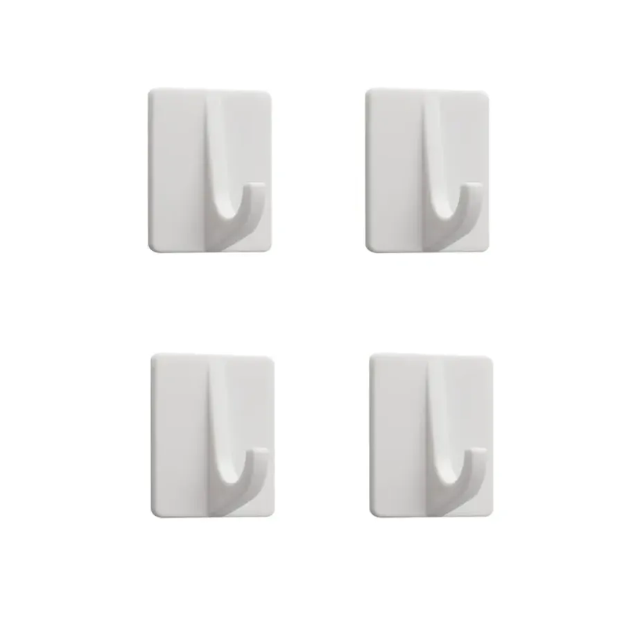 Tiger ophang haak Baseline Rectangle medium wit ABS set van 4