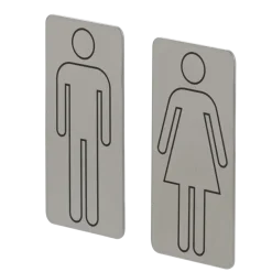 Tiger toilet bordjes man vrouw geborsteld RVS zelfklevend