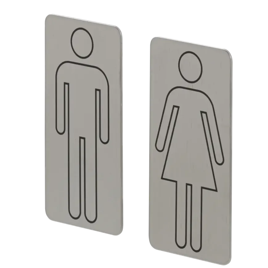 Tiger toilet bordjes man vrouw geborsteld RVS zelfklevend