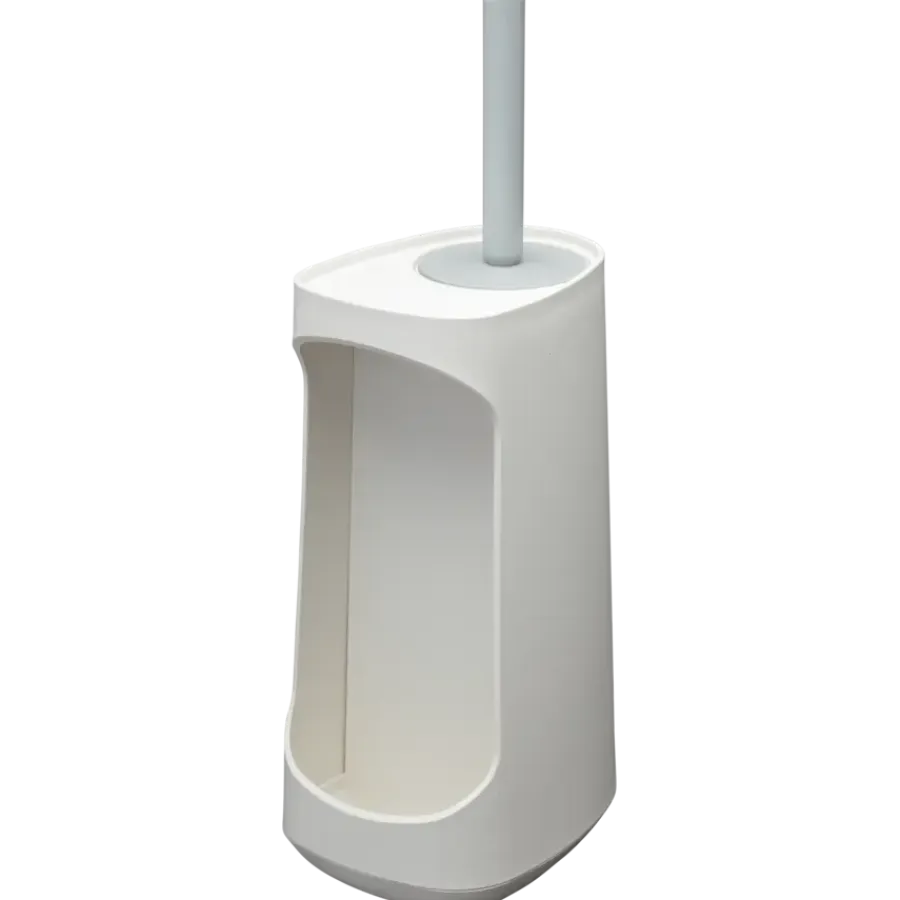 Tiger Toiletborstelhouder TESS met opbergfunctie vrijstaand en Swoop borstel flexibel wit/lichtgrijs