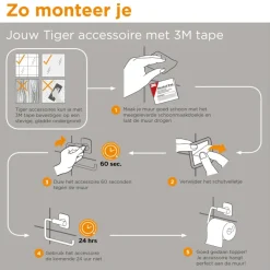Tiger Toiletborstelhouder Tune Hangend zwart