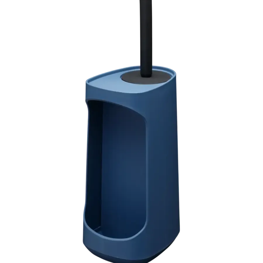 Tiger Toiletborstelhouder TESS met opbergfunctie vrijstaand en Swoop borstel flexibel blauw/zwart