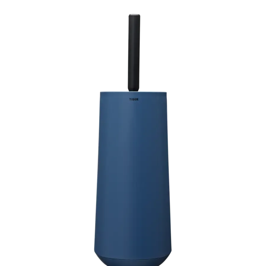 Tiger Toiletborstelhouder TESS met opbergfunctie vrijstaand en Swoop borstel flexibel blauw/zwart