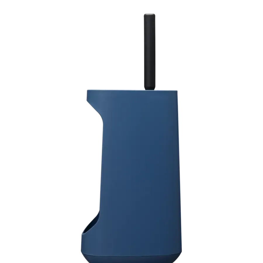 Tiger Toiletborstelhouder TESS met opbergfunctie vrijstaand en Swoop borstel flexibel blauw/zwart