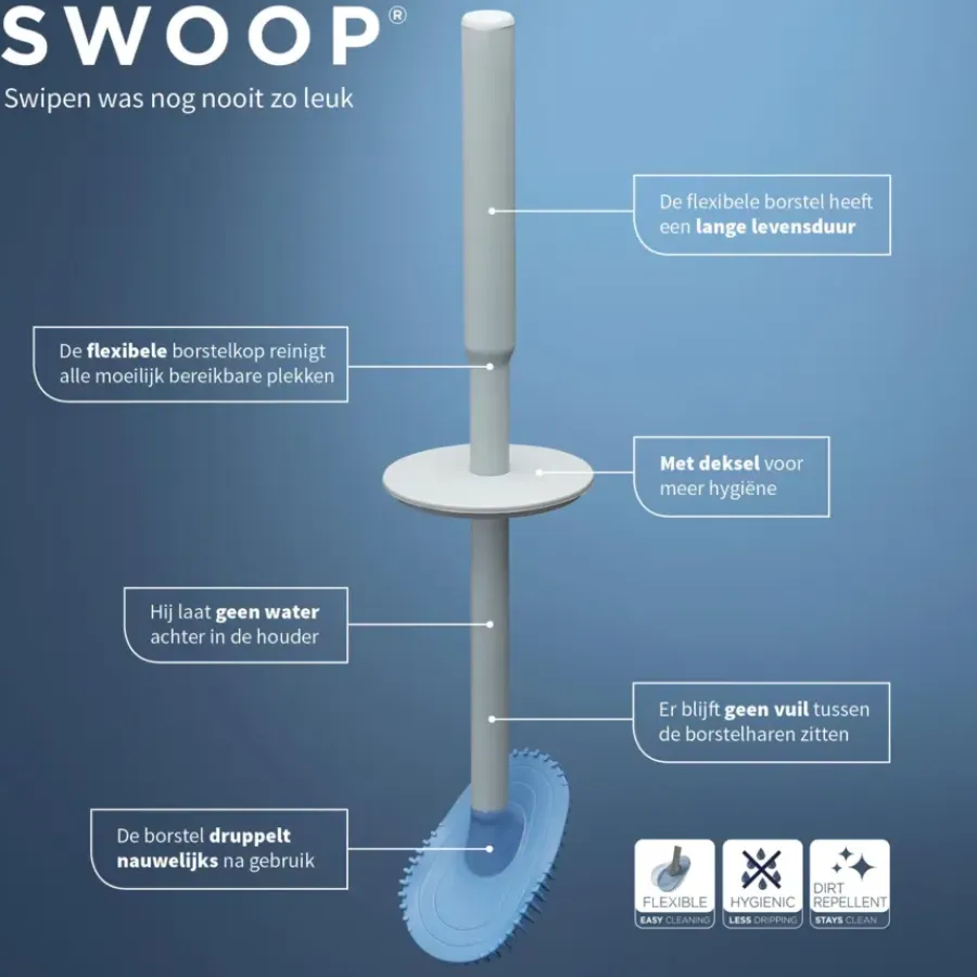 Tiger Toiletborstel Swoop flexibel lichtgrijs