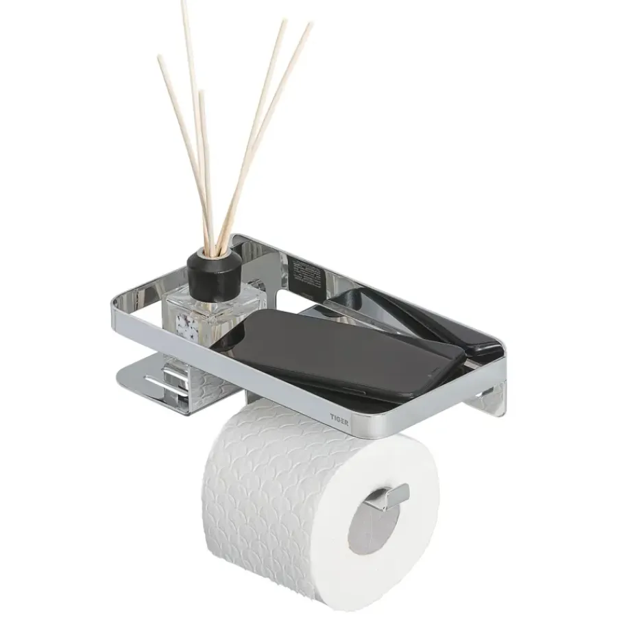 Tiger toiletrolhouder Caddy Chroom