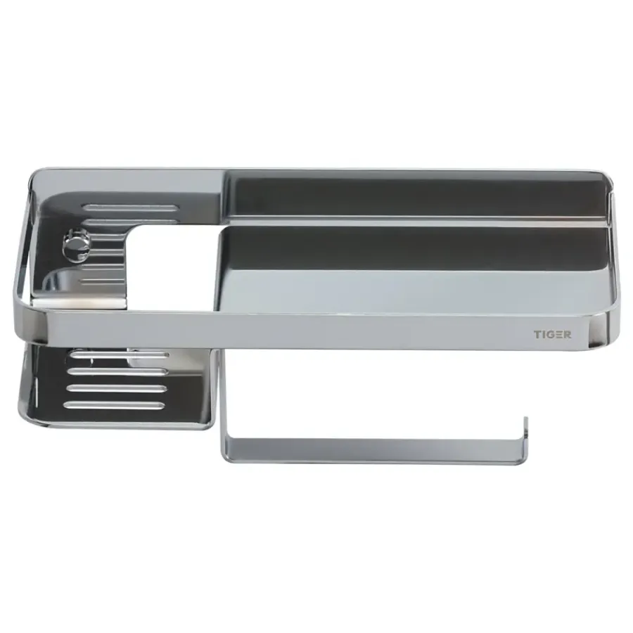Tiger toiletrolhouder Caddy Chroom