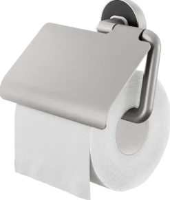 Tiger toiletrolhouder Cooper met klep RVS geborsteld / Zwart