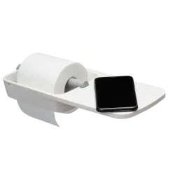 Tiger Toiletrolhouder TESS met planchet wit/lichtgrijs