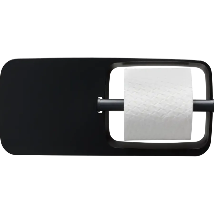 Tiger Toiletrolhouder TESS met planchet zwart/antraciet