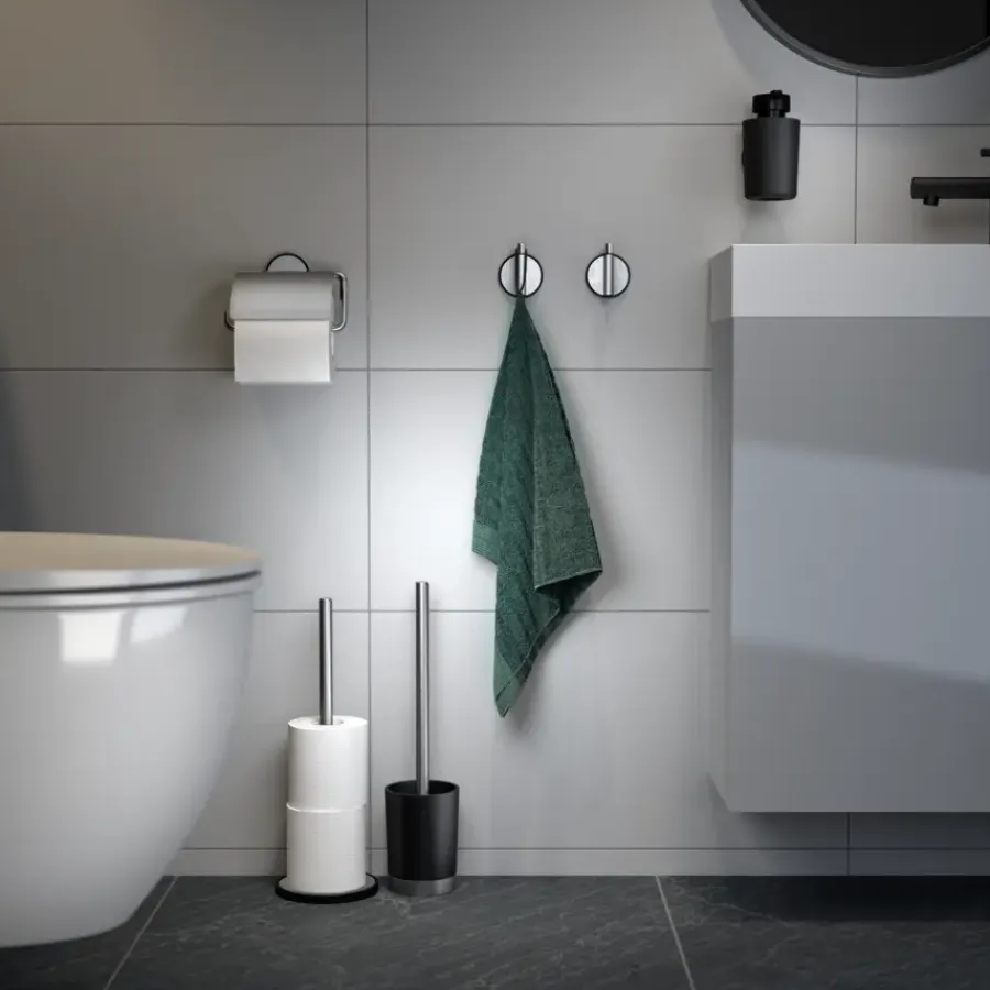 Tiger toiletrolhouder Tune met klep zwart inox