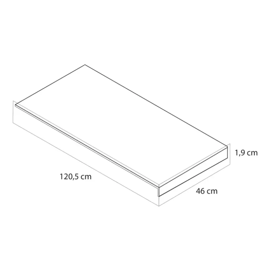 Tiger wastafelblad Nook mat wit 120,5 x 46 cm
