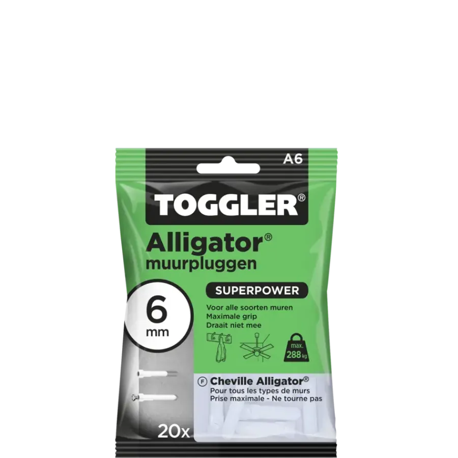 Toggler alligatorplug A6 6 mm 20 stuks