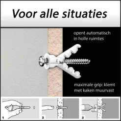 Toggler alligatorplug met flens AF6 6 mm 20 stuks