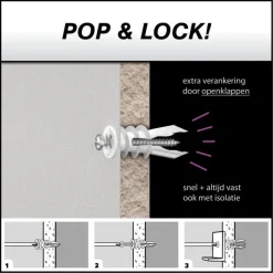 Toggler gipsplaatplug mini SPM 9.5-15 mm met schroeven 6 stuks