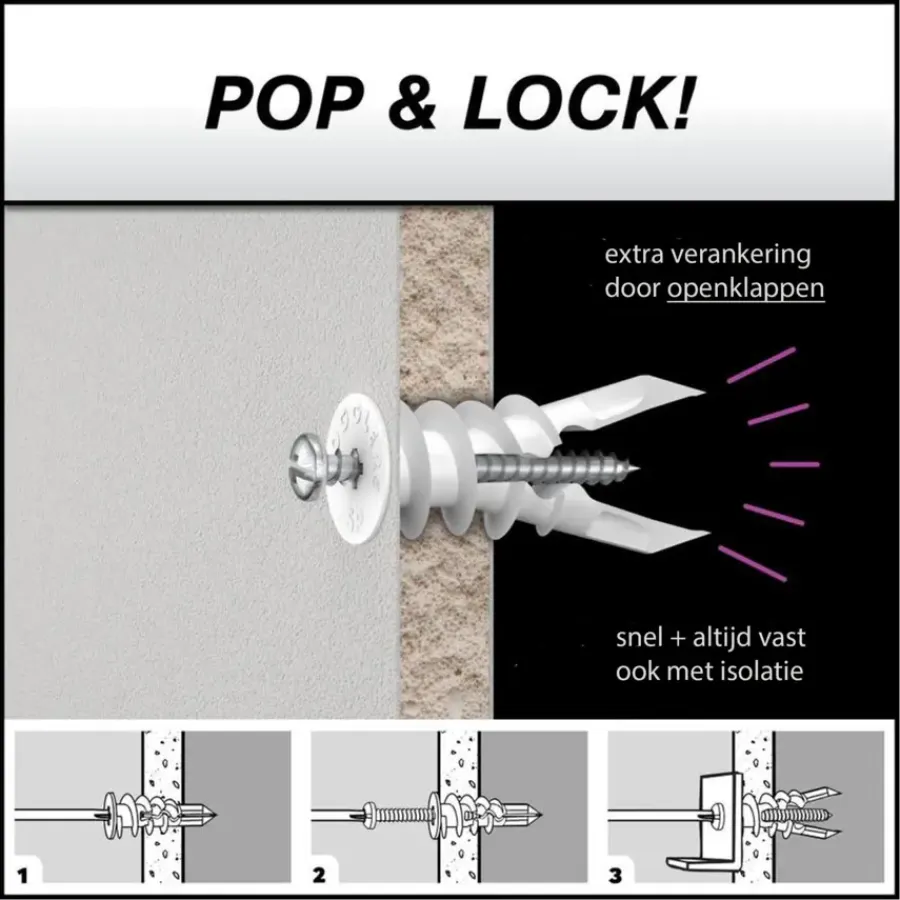 Toggler gipsplaatplug SP 9.5-15 mm met schroeven 6 stuks