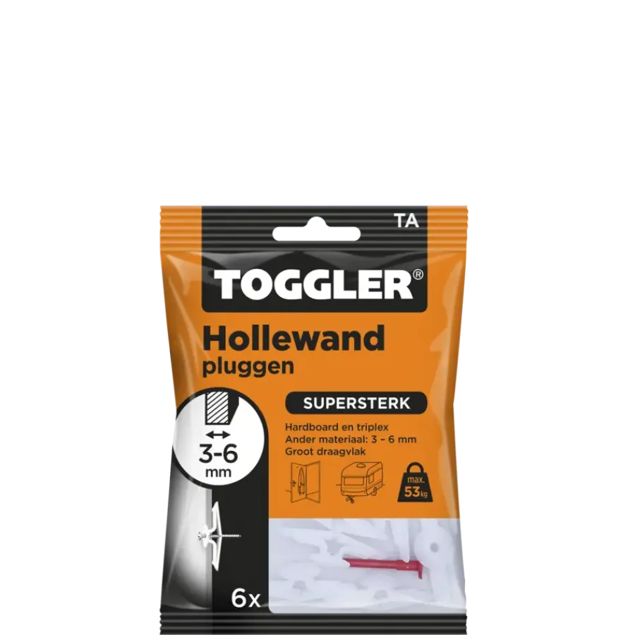 Toggler hollewandplug TA6 3-6 mm 6 stuks