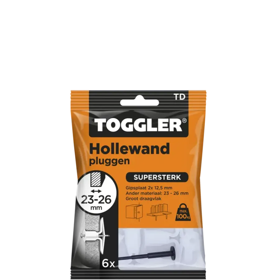 Toggler hollewandplug TD6 23-27 mm 6 stuks