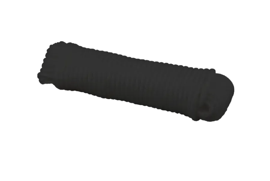 Ledent Touw gevlochten zwart nylon 6 mm 20 m