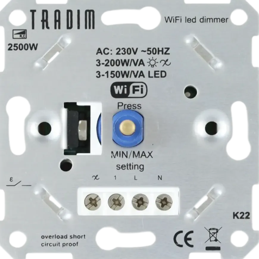 Tradim Wifi muurdimmer 3-200W/VA