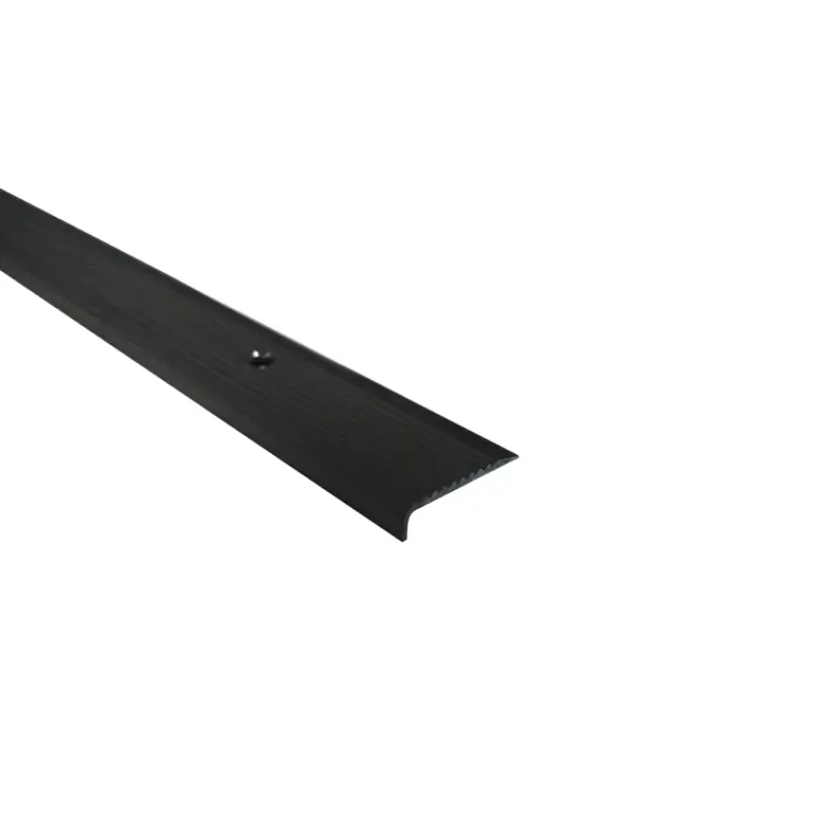 Geen Trapkant aluminium mat zwart dr 25x6x1000x1.6mm