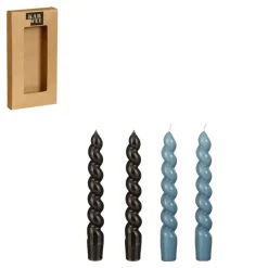 Geen Twist dinerkaars blauw zwart 4 stuks