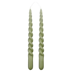 Geen Twist dinerkaars donker groen 2 stuks - h29xd2,2cm