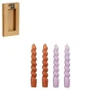 Geen Twist diner kaars lilla terra 4 stuks - h19xd3cm