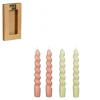 Geen Twist dinerkaars roze bruin 4 stuks - h18,5xd2,5cm
