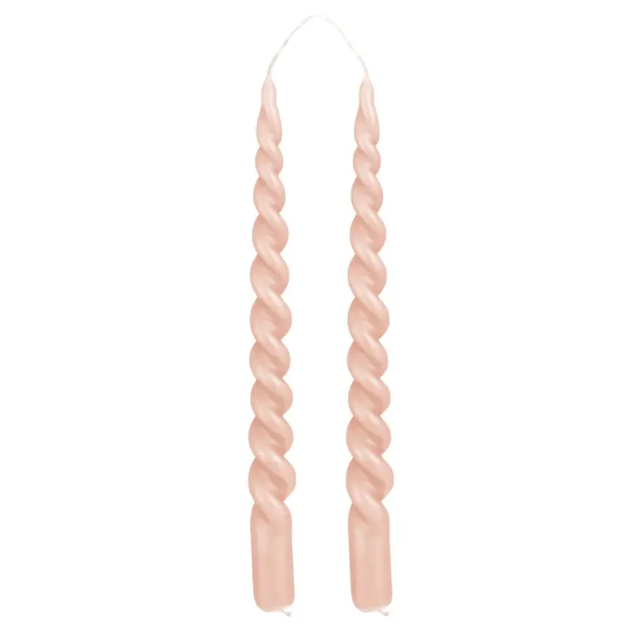 Geen Twist dinerkaars roze 2 stuks - h29xd2,2cm