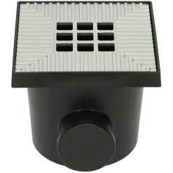 Ultradrain afvoerput met grijs rooster 20,2 x 20,2 x 21,3 cm